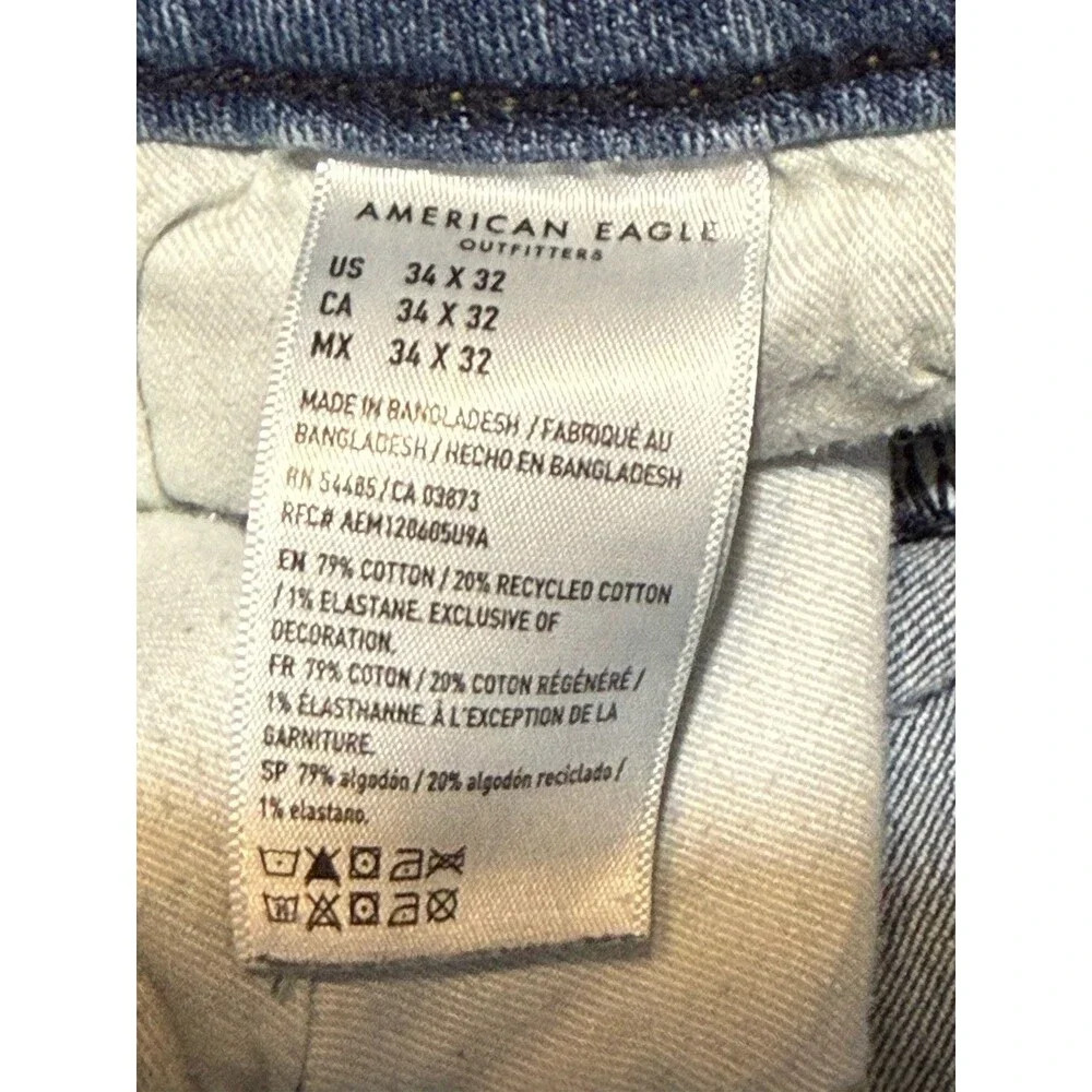 American Eagle Men’s FLEX Athletic Fit Jeans Size 34x32 - Picture 7 of 9